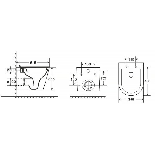 Сет LORANTO Инсталляция + подвесной унитаз Azario MONEO безободковый, слив "Торнадо", в комплекте с