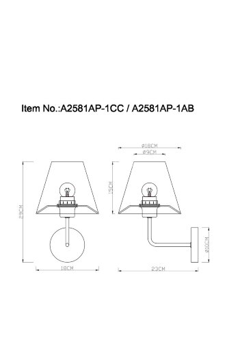 Бра Arte Lamp A2581AP-1AB
