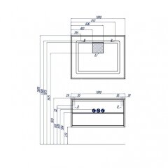Тумба под раковину AQUATON Римини 100 подвесная, белый глянец (1A232801RN010)