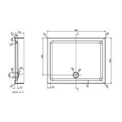 Душевой поддон Azario 800х800х150 R/L, для TORONTO 1432B (P18 R/L)