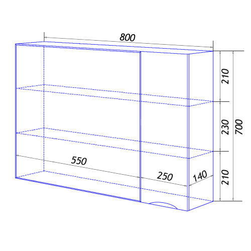 Зеркало-шкаф Loranto Santorini 80 800х140х700 правый, белый (CS00086970)