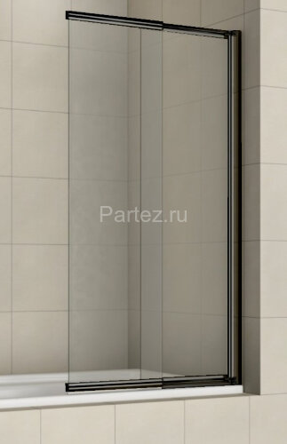 Шторка для ванны раздвижная Azario Merrit 80х140 цвет профиля черный (AZ-NF6122 800 BLACK)
