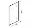 Шторка для ванны раздвижная Azario Merrit 80х140 цвет профиля черный (AZ-NF6122 800 BLACK)