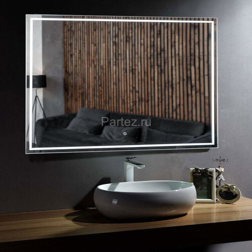 Зеркало AZARIOClassico Quadrato 800х600 влагостойкое с подсветкой, сенсорный выключатель с функцие д