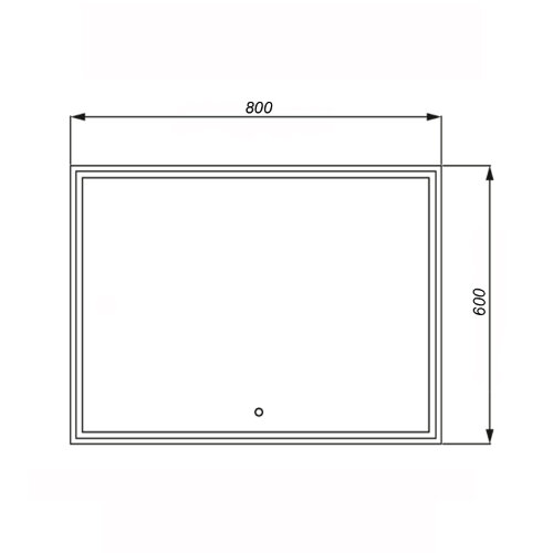 Зеркало AZARIOClassico Quadrato 800х600 влагостойкое с подсветкой, сенсорный выключатель с функцие д
