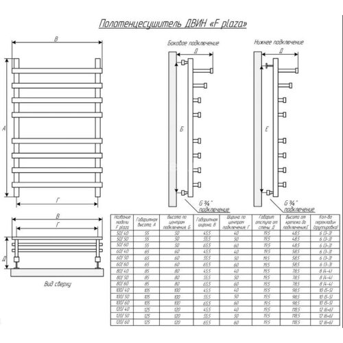 Полотенцесушитель водяной ДВИН N plaza 120/50 К3 квадрат Полированный (4656759170318)