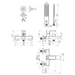 Смеситель Lemark Ursus LM7214BG для ванны с монолитным изливом