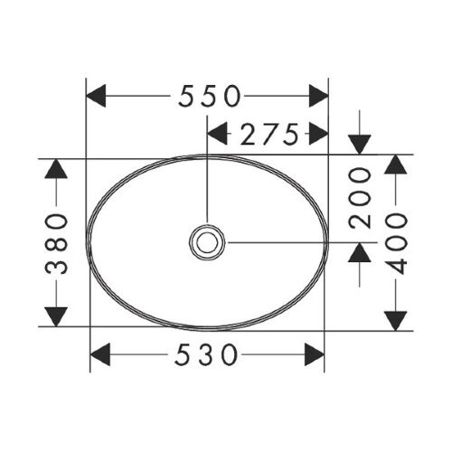 Раковина - чаша Hansgrohe Xuniva D 550x400x175 накладная, белый (60165450)