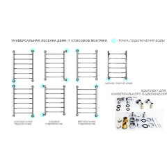 Полотенцесушитель водяной ДВИН R Primo 60/40 1"-3/4"-1/2" К3 Полированный (4627085970606)