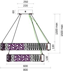 Подвесная люстра Fluorite FL1068-14P