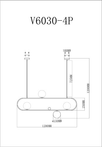 Подвесной светильник Moderli V6030-4P
