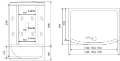 Timo Comfort T-8850 Clean Glass душевая кабина (150*88*220), шт
