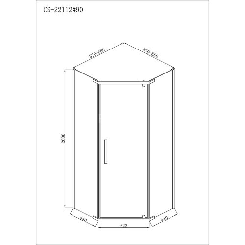 Душевое ограждение Loranto NEO 90x90x200 серое закаленное стекло 8 мм, Easy clean, профиль серебро, без поддона (CS-22112)
