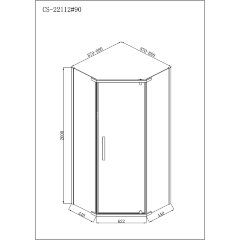 Душевое ограждение Loranto NEO 90x90x200 серое закаленное стекло 8 мм, Easy clean, профиль серебро, без поддона (CS-22112)