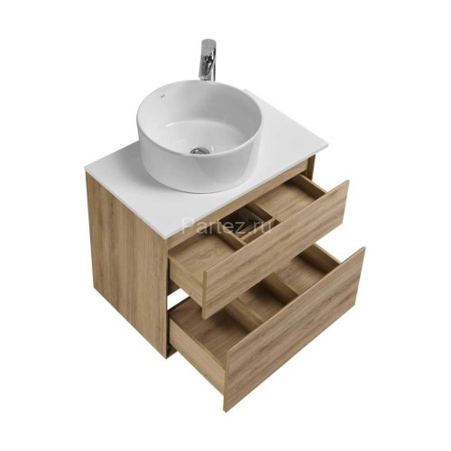 Тумба под раковину Aquaton Либерти 60, 2 ящика, дуб эльвезия (1A279401LYC70)