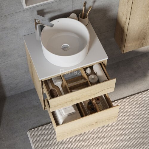 Тумба под раковину Aquaton Либерти 60, 2 ящика, дуб эльвезия (1A279401LYC70)