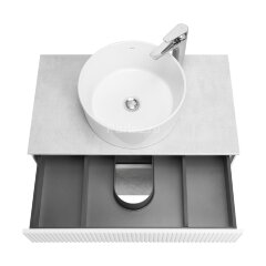 Тумба под раковину AQUATON Марбл 80 800х460х530 подвесная, Слэйт/Белый матовый (1A276201MH4C0)