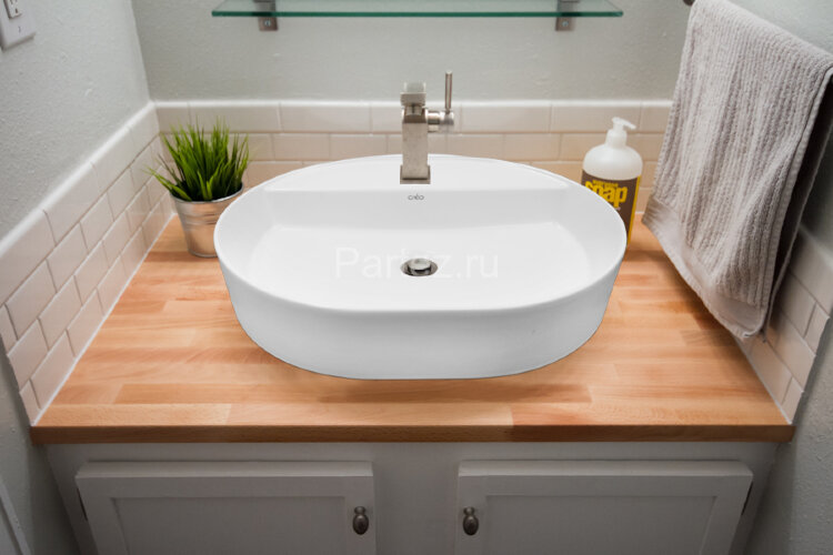 Раковина-чаша Creo Ceramique 560х450х120 накладная, овальная, керамика, белый глянцевый (PU4500)