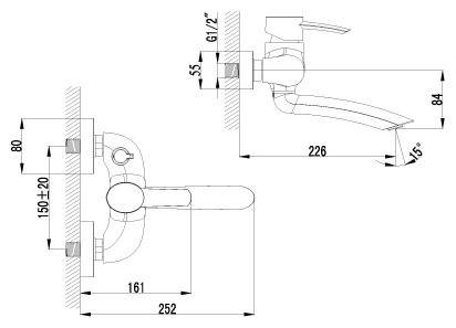 Смеситель Lemark Atlantiss LM3214C для ванны