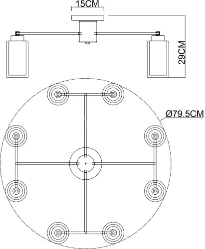 Потолочная люстра Arte Lamp A7027PL-8BK