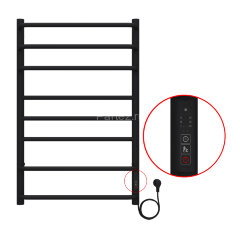 Полотенцесушитель электрический AZARIO MILAN 500/800 8 секций, диммер справа, черный (AZ90858B)