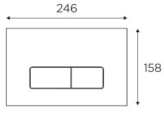 Кнопка смыва IDROSPANIA Andrea двойная, белая глянец (30350)
