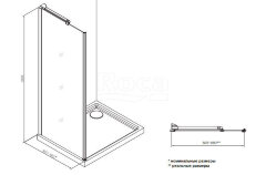 Душевое ограждение Roca Metropolis боковая часть 900X1950 прозрачное стекло, профиль хром (MP3509012M)