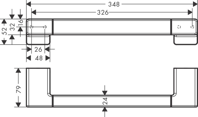 Поручень Hansgrohe AddStoris 348 мм, шлифованная бронза (41744140)