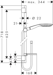 27856400 Душевой набор Raindance Select E 150 3jet / Unica'S Puro 0,65 м