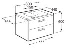 Модуль для раковины Roca Gap 80, 78*41*60 см, с доводчиками, белый глянец (Z.RU93.0.287.7)