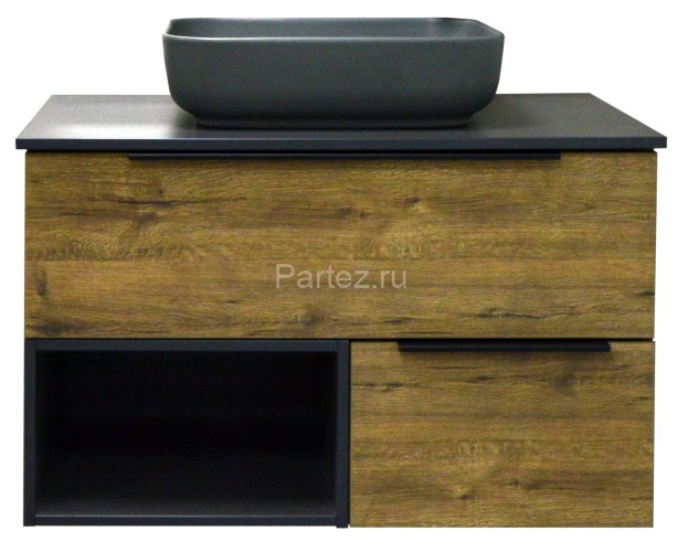 Тумба подвесная Azario Gris 90 900х500х560 с нишей, без столешницы, цвет Дуб Веллингтон (CS00080423)