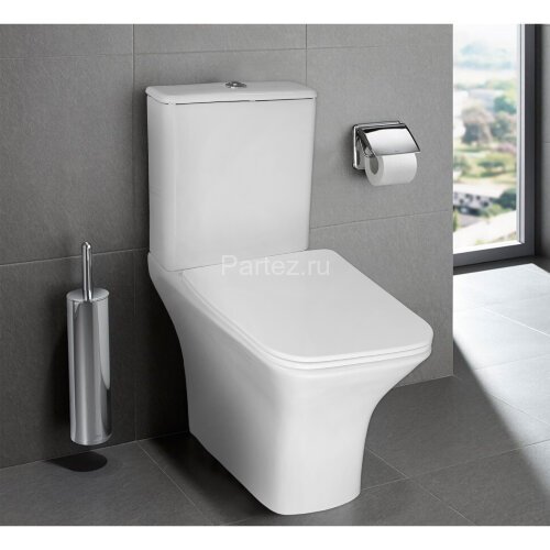 Унитаз-компакт Azario FRETTA Square N 340х650х770 напольный, безободковый, c быстросъемным сиденьем 