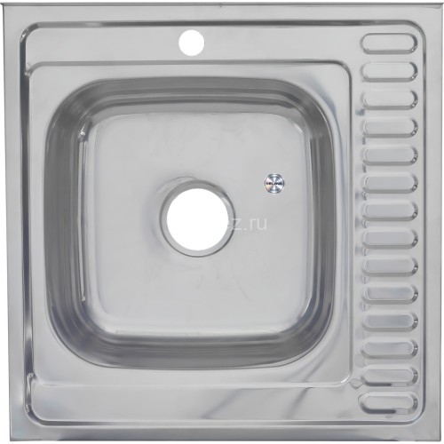 Мойка 6060 L MELANA 0,8/180 накладная прямоугольная с сифоном (006  t L *10)