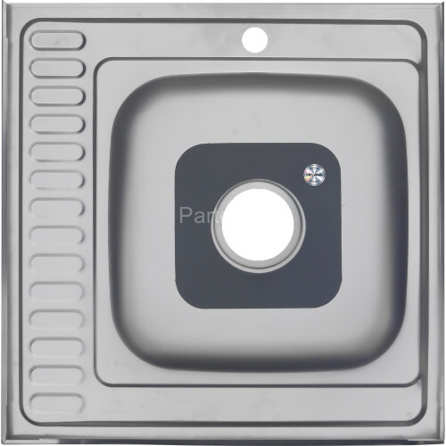 Мойка 6060 L MELANA 0,8/180 накладная прямоугольная с сифоном (006  t L *10)