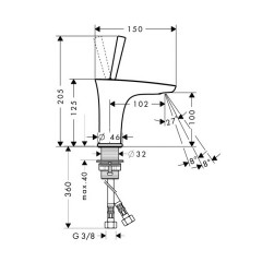 15075000 PuraVida Смеситель для маленькой раковины, однорычажный