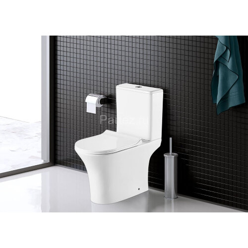 Унитаз-компакт AZARIO FRETTA ROUND 650x340x790 напольный, безободковый в комплекте с бачком и сиденьем микролифт (AZ-7121)