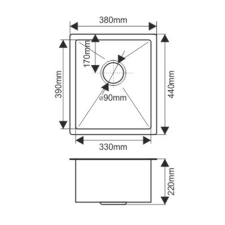 Мойка H3844 MELANA ProfLine 3,0/200 САТИН врезная прямоугольная с коландером H3844