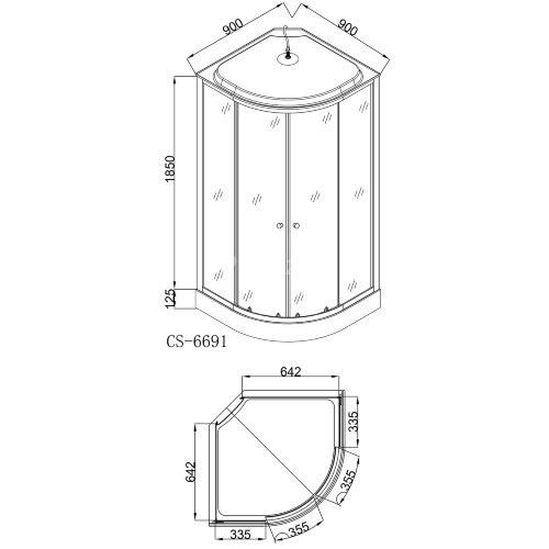 Душевая кабина Loranto 90х90х215, поддон 13 см (CS-6691 G)