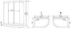Timo Comfort T-8802 P L Clean Glass душевая кабина (120*85*220), шт
