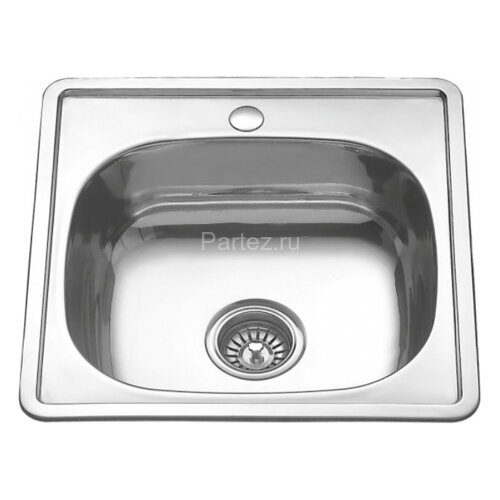 Мойка 4848 MELANA 0,6/160 ДЕКОР врезная квадратная с сифоном (207D t *15)