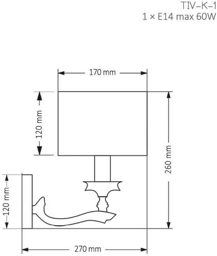 Бра Kutek TIV-K-1(P/А)