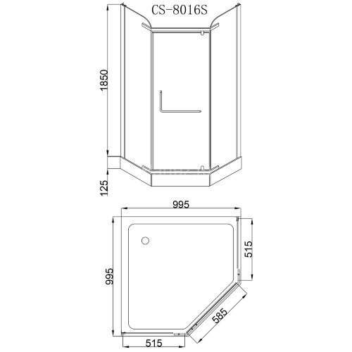 Душевое ограждение LORANTO 100х100х200 с низким поддоном 13см, серое закаленное стекло 6 мм, профиль сатин (CS-816S B 100 (GRAY))