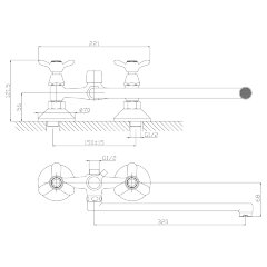 Смеситель Rossinka Q02-80 для ванны универсальный