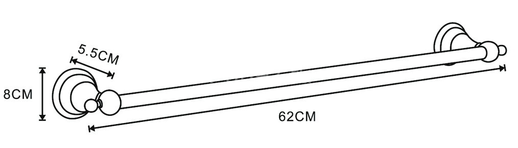 Полотенцедержатель Azario ELVIA трубчатый одинарный, бронза (AZ-91101Q)