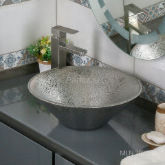 Накладная раковина melana mln-7020ss (серебро)