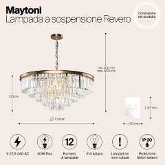 Подвесная люстра Maytoni MOD085PL-12BS
