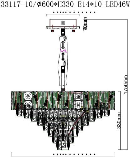 Подвесная люстра Fluorite FL1088-10P
