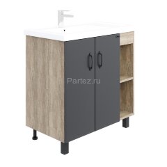 Тумба напольная Onika Тимбер 80.10 серый мат./дуб сонома (108046)