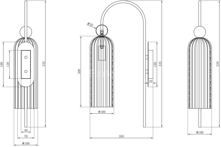 Бра Maytoni MOD302WL-01GR