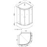 Душевая кабина Loranto 100х100х215 поддон 25 см черный кирпичный узор, серое стекло 4мм профиль черный (CS-6610-25GB 100)